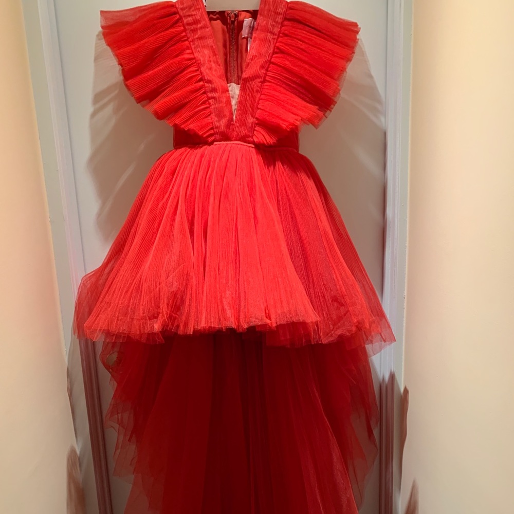 Giambattista Valli X H&M Red Long Tulle Dress - Picture 2 of 3